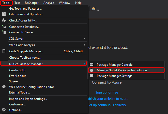 Installing NuGet Packages In Visual Studio